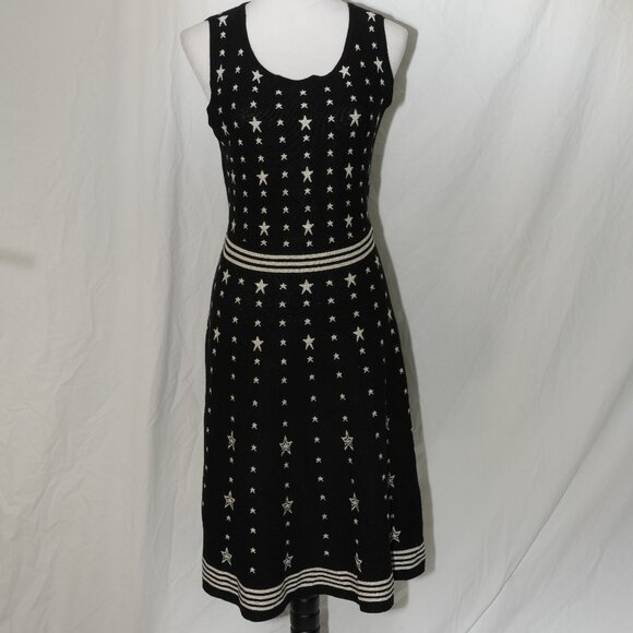 Sweater Dress Black Midi with Silver Sparkle Stars Torrid Womens Size 2 GUC - Picture 2 of 5